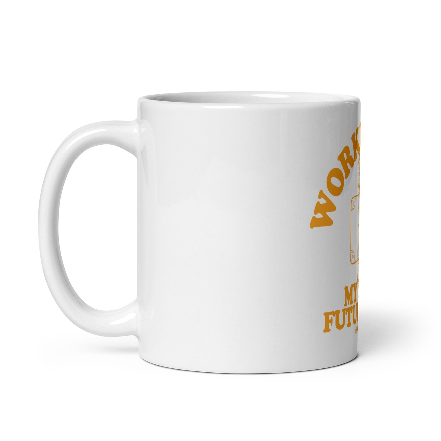 White glossy mug