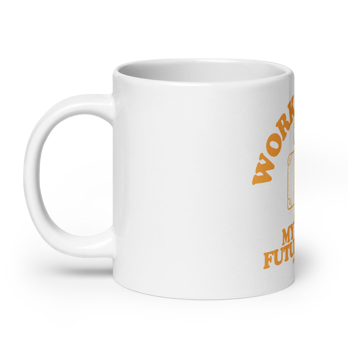 White glossy mug